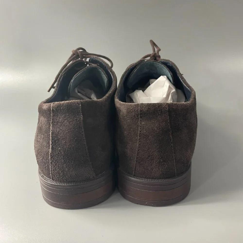 Joseph Abboud Dark Brown Suede Cap-Toe Derby Oxfords